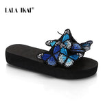 Women Slippers Summer 3D Butterfly embroidery Slides Slipper